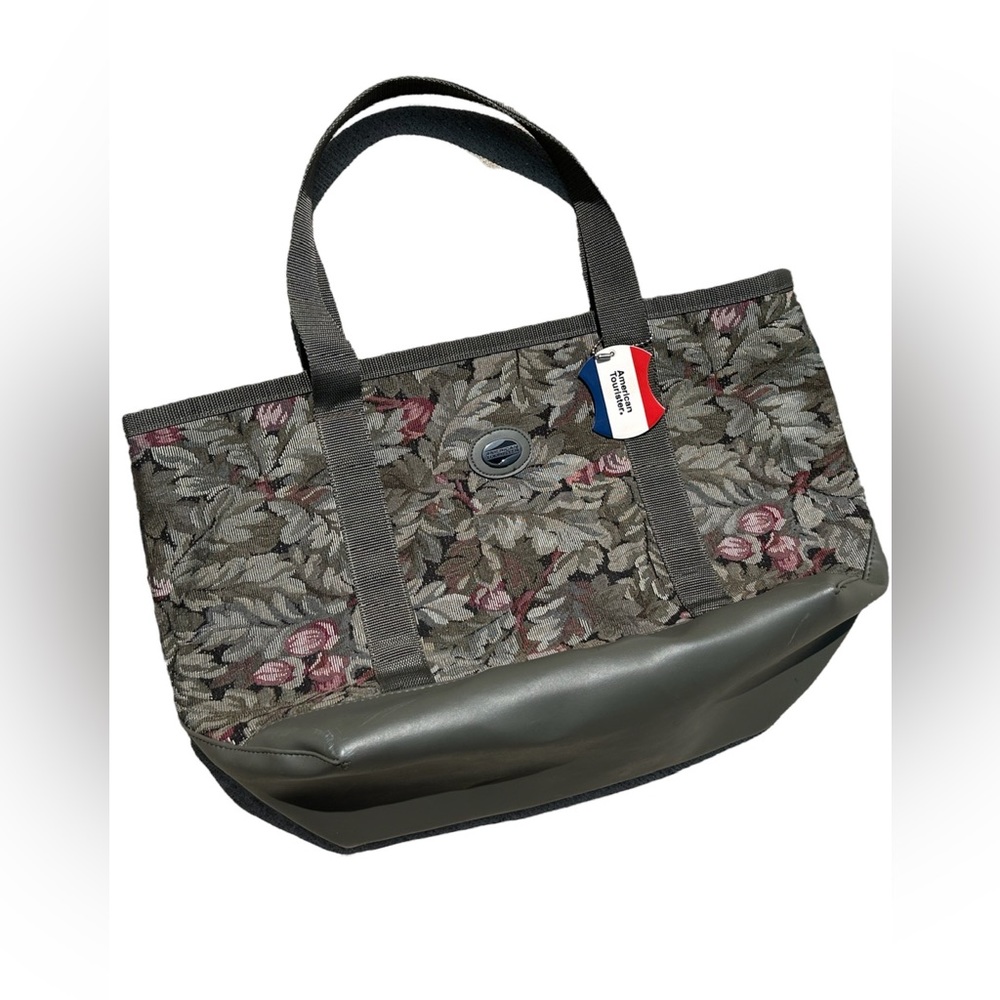 American Tourister Vintage 80’s Floral Tapestry Carpet Bag Travel Carry-On Tote